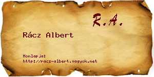 Rácz Albert névjegykártya